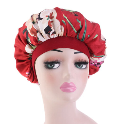 

Silk Satin Night Sleep Cap Hair Bonnet Hat Head Cover Wide Band Adjust Elastic