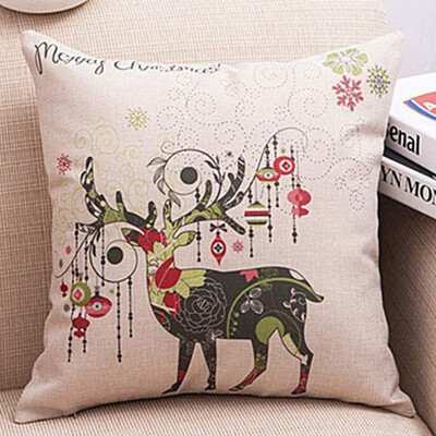 

Siaonvr Merry Christmas Throw Pillow Cases Cafe Sofa Cushion Cover Home Decor