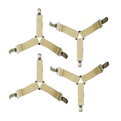 

〖Follure〗Elastic Bed Sheet Straps Clips Adjustable Heavy Duty Grippers Straps Suspender