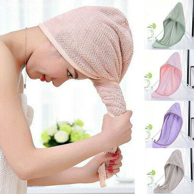 

LARGE QUICK DRY MAGIC HAIR TURBAN TOWEL MICROFIBRE HAIR WRAP BATH TOWEL CAP HAT