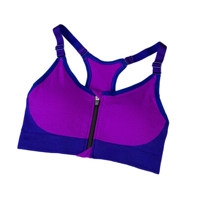 

VEAMORS Women Fitness Yoga Sports Bra For Running Gym Padded Wirefree Shakeproof Underwear Push Up Seamless Front Zipper Top Bra