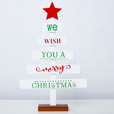 

Holiday Christmas Wooden Pendants Xmas Tree Ornaments Home Hanging Decor Prop