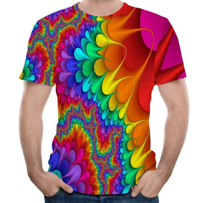 

Mens T-Shirt Round Neck 3D Printed Loose Casual Short Sleeve T-Shirt Slim Tops