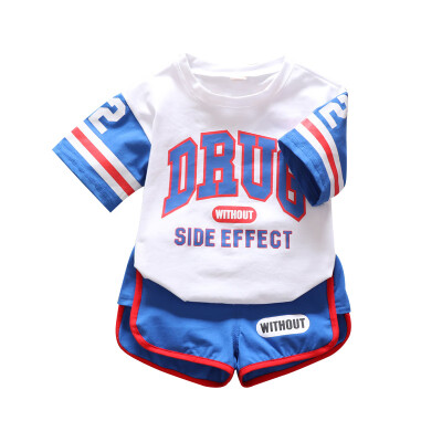 

Summer Baby Boys Girls Short Sleeve Letter Print Tops Blouse T-shirtShorts Children Casual Sports Outfits Sets Kid Girl Clothes