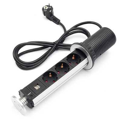 

110V-250V 10A European Standard Office Desktop Tabletop Vertical USB Charger Sockets Outlet to Keep Desk Clean