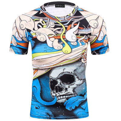 

Men T-Shirts Short Sleeve Printed Compression Sportswear Bodybuilding Running Shirts Quick Dry Tops Tee