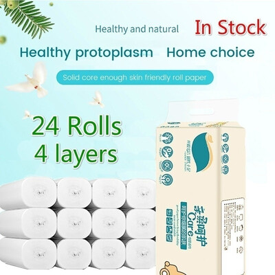 

Hot 1224 Rolls Toilet Paper Bulk Rolls Bath Tissue Bathroom White Soft 4-Ply Suitable for Mother&Baby