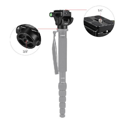 

Andoer -12 Monopod Tilt Head Panoramic Head Telephoto Bird Watching with Quick Release Plate
