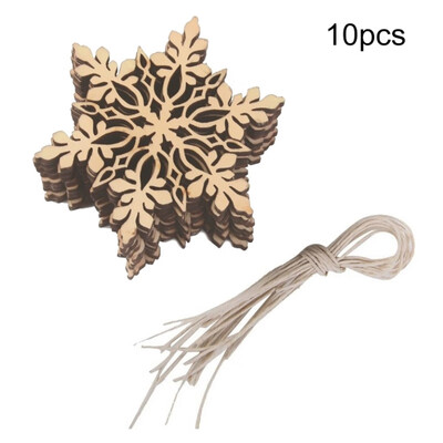

Pack Of 10 Wood Cutout Snowflakes Pendants Set Christmas Home Decorations DIY Crafts