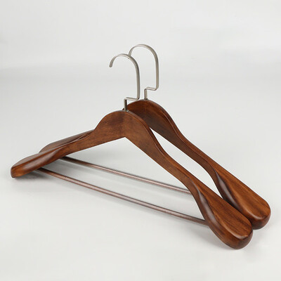 

Toponeto High-Grade Wide Shoulder Wooden Coat Hangers - Solid Wood Suit Hanger