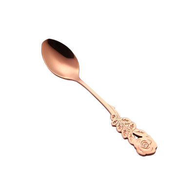 

Gobestart Stainless Steel Flower Spoon Coffee Tea Spork Flatware Dessert