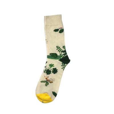 

1 Pairs Fashion Birds And Flowers Long Socks Combed