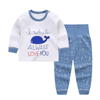 

Toddler Underwear Set Baby Pajamas Set Baby Home Service High Waist Set Spring Autumn New Infant Sleepwear 2pcs Suit 0-3Y
