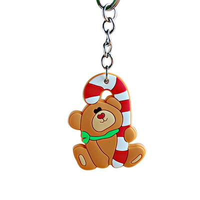 

Christmas Jewelry Cute Snowman BearTree Pendant Keychain Keyring Bags Car Full Rhinestone Key Holder Christmas Gift