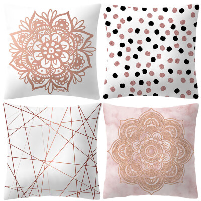 

Siaonvr Rose Gold Pink Cushion Cover Square Pillowcase Home Decoratio