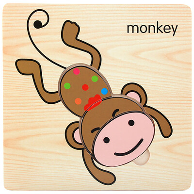 

〖Follure〗Wooden Lovely Puzzle Educational Developmental Baby Kids Training Toy Gift