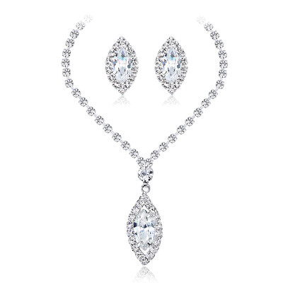 

Rhinestones Necklace Earrings Jewelry Sets for Bridal Wedding Party
