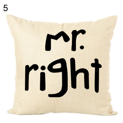 

Words Printed Soft Linen Throw Pillow Case Cushion Cover Sofa Bed Car Home Decor