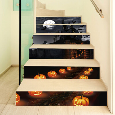 

Toponeto Halloween 3D Sticker Crow Tombstone Staircase Sticker Waterproof Wall Sticker