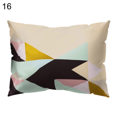 

Color Block Stripe Circle Pillow Case Cushion Cover Sofa Bed Car Office Decor
