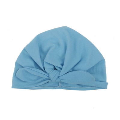 

0-1T Newborn Hats Baby Bowknot Solid Color Girls Boys Caps Baby Hat Infant Turban Elastic Cap