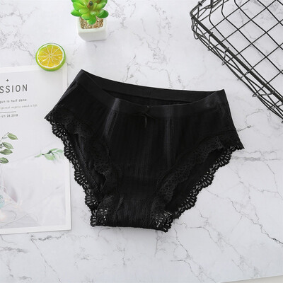 

Female Modal Lace Mid-Rise Breathable Panties Sexy Traceless Bow Twist Cotton Panties Seamless Underwear Briefs Lingeries