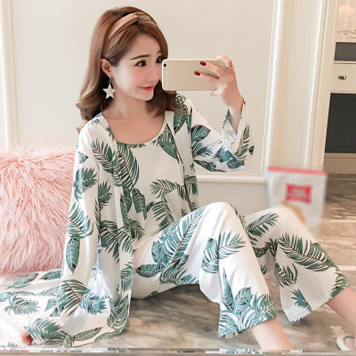 

3PC Women Sexy NightWear Floral Print Breathable Comfortable Casual Tank Top Coat Pants Set Female Sleepewear Nightgown Pajama