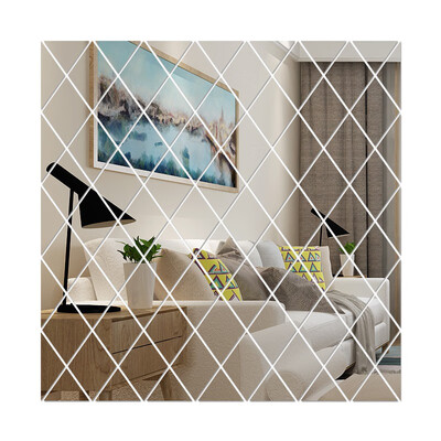 

Diamonds Triangles Wall Stickers Splicing Art Mirror Surface Wall Sticker DIY Wall Decals for Living Room Home Decor
