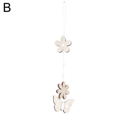 

Nordic Wooden Cute Flower Butterfly Hen Bird Easter Hanging Ornament Home Decor