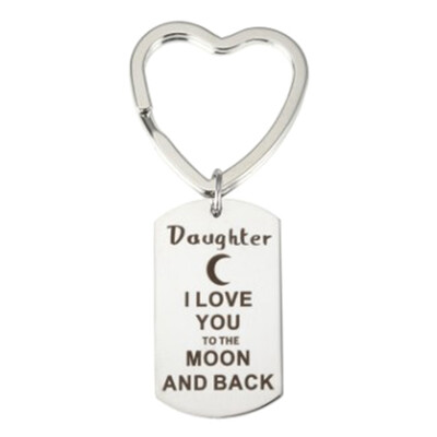 

I Love You To The Moon And Back Keychain Letters Keychain Family Keychain Heart-Shaped Keyring Jewelry Gift