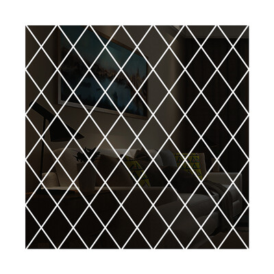 

Diamonds Triangles Wall Stickers Splicing Art Mirror Surface Wall Sticker DIY Wall Decals for Living Room Home Decor