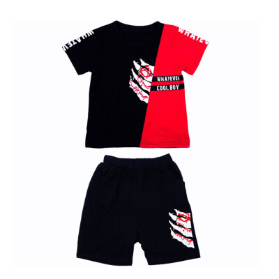 

Children Clothing Fashion Baby Boys Clothes Summer Short Sleeve T-Shirt Round Collar Casual TopsLoose Hip-Hop Print Shorts