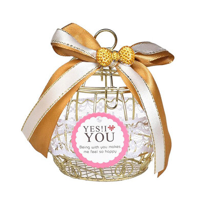 

Gobestart Hollow Bird Cage Wedding Party Gift Box Container Tinplate Candy Chocolate Boxes