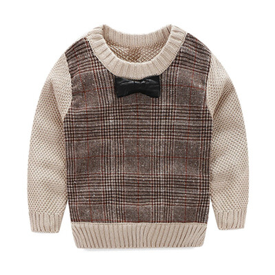 

Baby Sweater Baby Sweater Boy Autumn Long Sleeve Plaid Bow Tie Knit Sweater Child Pullover Children Clothing