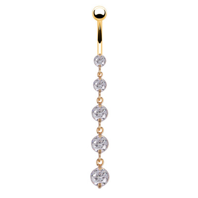 

Zircon String Gold Pendant Exquisite Puncture Navel Ring Exquisite Gift