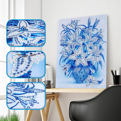 

Gobestart Special Shaped Diamond Painting DIY 5D Partial Drill Cross Stitch Kits Crystal R