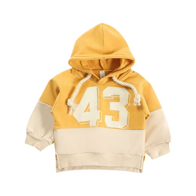 

Baby Clothes Autumn New Style Fashion Baby Boys Casual Number Printed Hooded Drawstring Sweatshirt