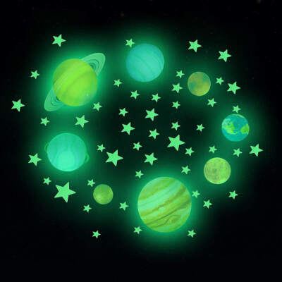 

1 SET Planets Luminous Wall Stickers Solar System Fluorescent Wall Stick Waterproof DIY Kids Room Decor Gifts