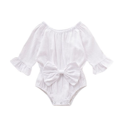 

Infant Newborn Baby Girls Jumpsuit Long Sleeve Rompers With Bowknot Kids Bodysuit Jumpsuit Clothes