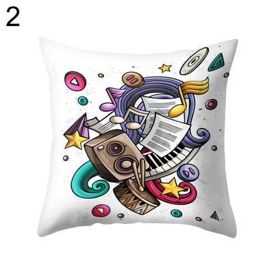 

Rock&Roll Guitar Music Pillow Case Cushion Cover Sofa Bed Car Office Decor