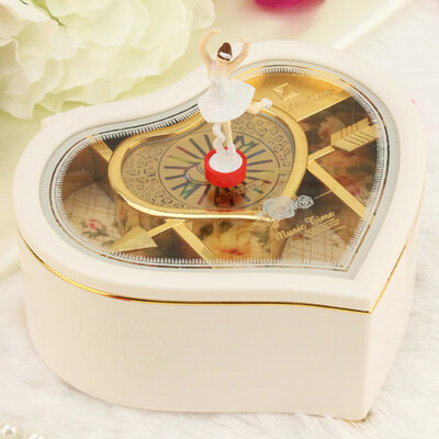 

Gobestart Cute Heart Shape Music Box Christmas Birthday Holiday Gift Best Gift Table Decor