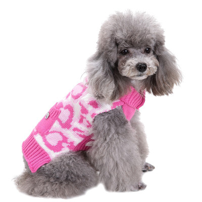 

Pet Dog Autumn Winter Warm Pink Heart Double Pocket Sweaters For Small Dogs Pet Product Dog Clothes