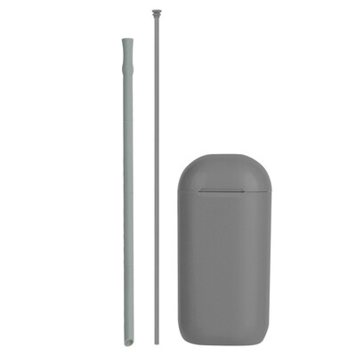 

Collapsible Silicone Straw Reusable Folding Drinking Straw With Carrying Case And Cleaning Brush For Travel Home Office Drinks