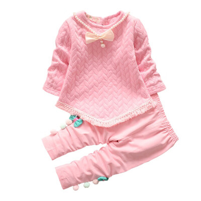 

Toddler Warm Sweatshirt Blouse Trousers Pants baby Clothes Autumn Baby Girls fashion Outfits Set