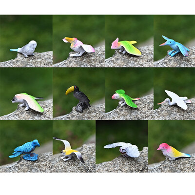 

YIWULA12 Piece Party Pack Mini Birds -Plastic Mini Educational Bird Animal Toys