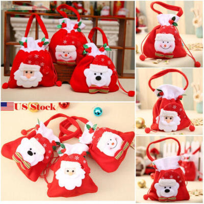 

Franela Christmas Gift Handbag Xmas Santa Claus Snowman Candy Gifts Bag