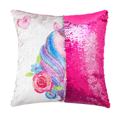 

Reversible Sequin Unicorn pattern pillowcase Magic Glitter Sofa Car Cushion Cover