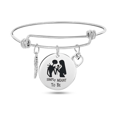 

New Fashionable Peach Heart Wing Pendant Bracelet Bracelet Stainless Steel Charm Bracelet Female Friendship Gift