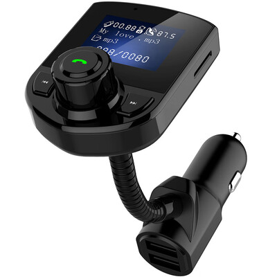 

〖Follure〗Wireless In-Car BT FM Transmitter Dual USB Car Charger AUX Input TF Card