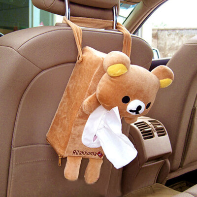 

Cartoon bear elephant bunny car with tissue box car seat back hanging tissue box